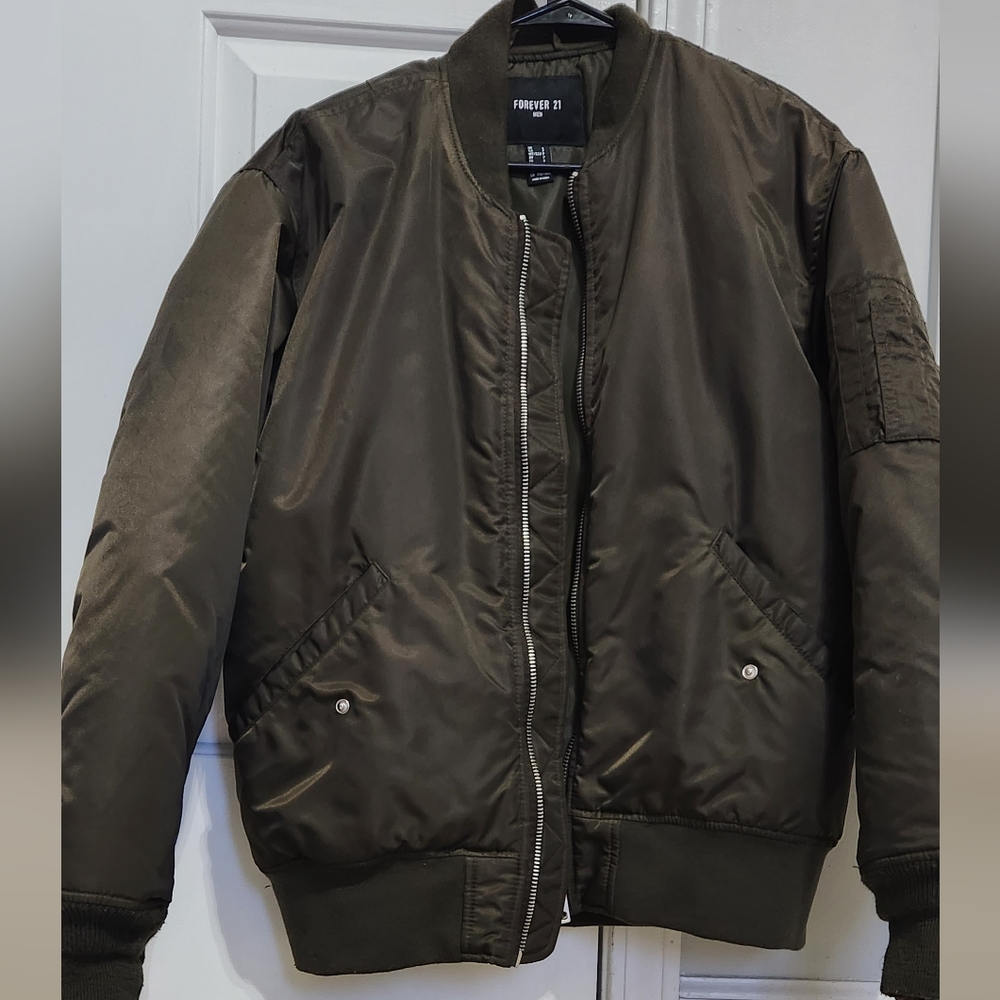 Men khaki bomber jacket